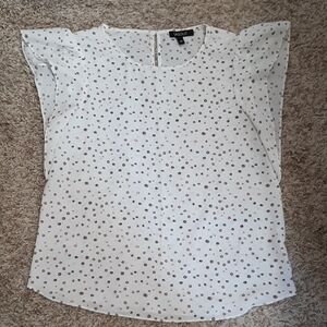 Basque White Blouse with Black Polka Dots